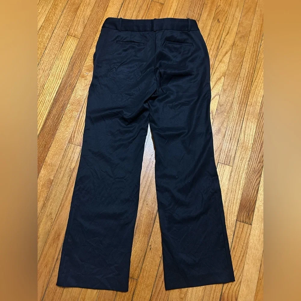 J Crew Pants Womens 6 Black Ankle Flat Front 100% Wool Light Weight City Fit